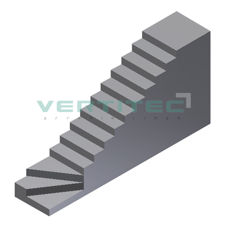 Escalera con rellano inferior en hélice y tramo recto